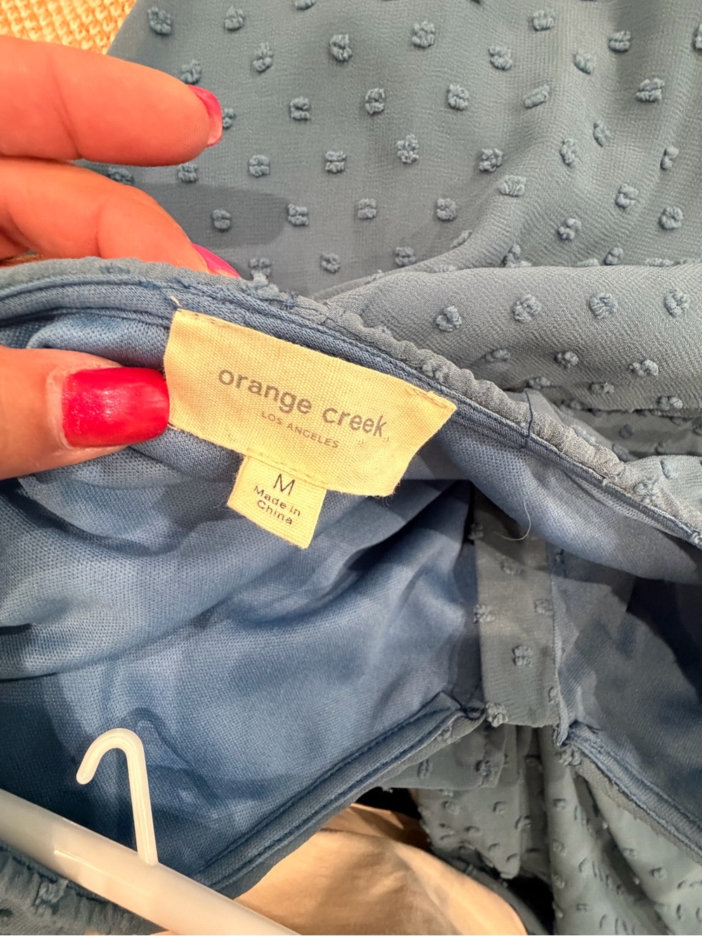 orange creek Light Blue Textured Dot Dress